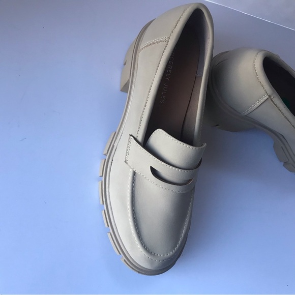 Women’s Sz 8 Sincerely Jules Dylan Chunky Cork Loafers Sand/Neutral | Vegan - Picture 5 of 9